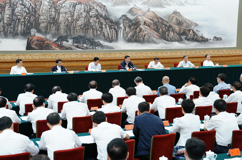 　　7月5日，中共中央總書記、國家主席、中央軍委主席習(xí)近平在北京出席深化黨和國家機構(gòu)改革總結(jié)會議并發(fā)表重要講話。新華社記者 王曄 攝