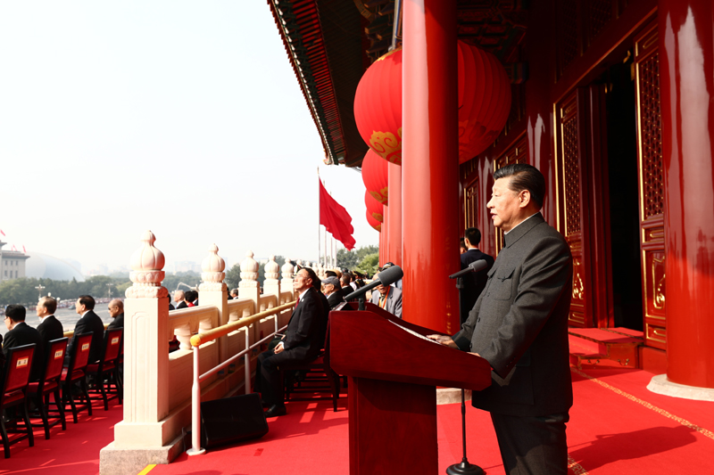 10月1日上午，慶祝中華人民共和國成立70周年大會(huì)在北京天安門廣場隆重舉行。中共中央總書記、國家主席、中央軍委主席習(xí)近平發(fā)表重要講話。